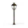 Roger Pradier Place des Vosges 1 Evolution Small Clear Glass Lamp Post with Four-Sided, Glass Style Lantern in Gold Patina
