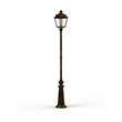 Roger Pradier Place des Vosges 1 Evolution Extra-Large Clear Glass Lamp Post with Minimalist lines style lantern in Gold Patina