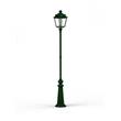 Roger Pradier Place des Vosges 1 Evolution Extra-Large Clear Glass Lamp Post with Minimalist lines style lantern in British Green