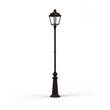 Roger Pradier Place des Vosges 1 Evolution Extra-Large Clear Glass Lamp Post with Minimalist lines style lantern in Old Rustic