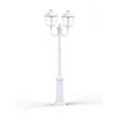 Roger Pradier Place des Vosges 1 Evolution Extra-Large Double Arm Clear Glass Lamp Post with Minimalist lines style lantern in White