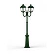 Roger Pradier Place des Vosges 1 Evolution Extra-Large Double Arm Clear Glass Lamp Post with Minimalist lines style lantern in British Green