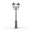 Roger Pradier Place des Vosges 1 Evolution Extra-Large Double Arm Clear Glass Lamp Post with Minimalist lines style lantern in Sandstone