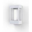 Roger Pradier Brick Clear Glass Decorative Wall Light with Polycarbonate Removable Bulb Cover in White