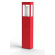 Roger Pradier Brick Large Clear Glass Bollard with Removable Bulb Cover in Traffic Red