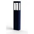 Roger Pradier Brick Large Clear Glass Bollard with Removable Bulb Cover in Steel Blue