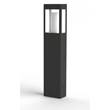 Roger Pradier Brick Large Clear Glass Bollard with Removable Bulb Cover in Black Grey