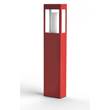 Roger Pradier Brick Large Clear Glass Bollard with Removable Bulb Cover in Tomato Red