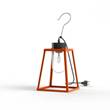 Roger Pradier Lampiok Model 1 Portable Clear Glass Lantern with Mounting Hook and Plug in Pure Orange