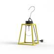 Roger Pradier Lampiok Model 1 Portable Clear Glass Lantern with Mounting Hook and Plug in Sulfur Yellow
