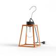 Roger Pradier Lampiok Model 1 Portable Clear Glass Lantern with Mounting Hook and Plug in Patinated Lacquered Copper