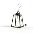 Roger Pradier Lampiok Model 1 Portable Clear Glass Lantern with Mounting Hook and Plug in Fern Green
