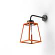 Roger Pradier Lampiok Model 5 Wall Bracket Clear Glass Lantern with minimalist lines in Pure Orange
