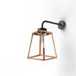 Roger Pradier Lampiok Model 5 Wall Bracket Clear Glass Lantern with minimalist lines in Patinated Lacquered Copper