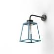Roger Pradier Lampiok Model 5 Wall Bracket Clear Glass Lantern with minimalist lines in Blue