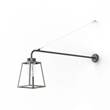 Roger Pradier Lampiok Model 6 Extended Wall Bracket Clear Glass Lantern with minimalist lines style frame in Silk Grey