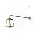 Roger Pradier Lampiok Model 6 Extended Wall Bracket Clear Glass Lantern with minimalist lines style frame in Fern Green