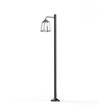 Roger Pradier Lampiok Model 7 Large Single Arm Clear Glass Lamp Post with minimalist lines style lantern in Silk Grey