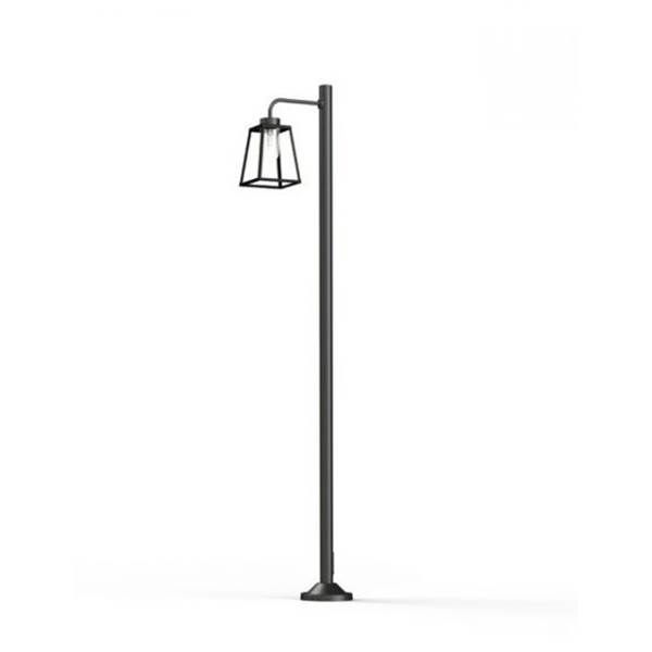 Roger Pradier Lampiok Model 7 Large Single Arm Clear Glass Lamp Post with minimalist lines style lantern