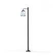 Roger Pradier Lampiok Model 7 Large Single Arm Clear Glass Lamp Post with minimalist lines style lantern in Blue