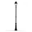 Roger Pradier Avenue 4 Large Clear Glass E27 Street Lamp with Four-Sided Lantern in Jet Black