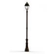 Roger Pradier Avenue 4 Large Clear Glass E27 Street Lamp with Four-Sided Lantern in Gold Patina