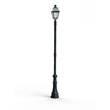 Roger Pradier Avenue 4 Large Clear Glass 35W 3000K LED Street Lamp with Four-Sided Lantern in Green Patina