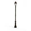Roger Pradier Avenue 4 Large Clear Glass 35W 3000K LED Street Lamp with Four-Sided Lantern in Gold Patina