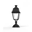 Roger Pradier Avenue 4 Clear Glass Pedestal with Four-Sided Lantern in Jet Black