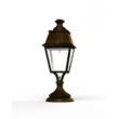 Roger Pradier Avenue 4 Clear Glass Pedestal with Four-Sided Lantern in Gold Patina