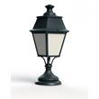 Roger Pradier Avenue 4 Model 6 Opal Glass Glass Padestal with Four-Sided Lantern in Green Patina