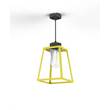 Roger Pradier Lampiok Model 3 Medium Clear Glass Lantern with minimalist lines style frame in Sulfur Yellow