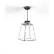 Roger Pradier Lampiok Model 3 Medium Clear Glass Lantern with minimalist lines style frame in Pure White