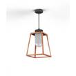 Roger Pradier Lampiok Model 3 Medium Frosted Glass Lantern with minimalist lines style frame in Patinated Lacquered Copper