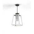 Roger Pradier Lampiok Model 3 Medium Frosted Glass Lantern with minimalist lines style frame in Pure White
