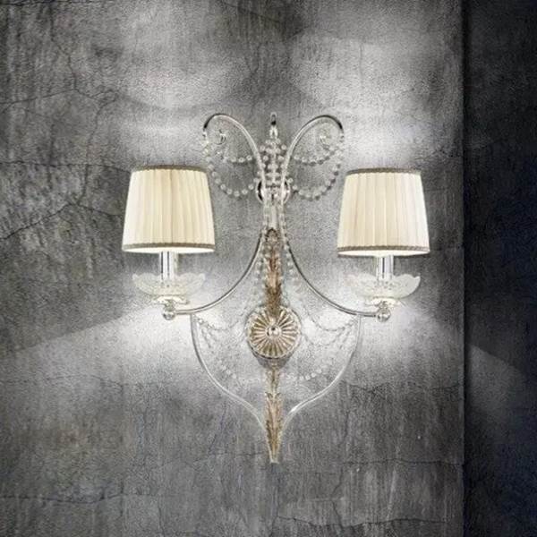 Mm Lampadari Perlage Double Wall Light Glossy Silver