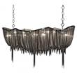Terzani Atlantis Large Linear Pendant with Draped Shimmering Chainmail in Black Nickel