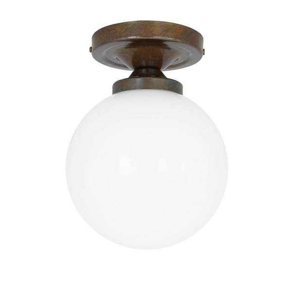 Mullan Lighting Yaounde 14cm Opal Globe Flush Ceiling Light