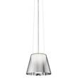 Flos KTribe S2 Eco Medium Pendant with Steel Cable Suspension & Drum style Shade in Silver