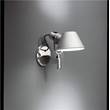 Artemide Tolomeo Faretto Large Adjustable Wall Light with On-Off Switch and Matt Anodised Aluminium Diffuser