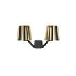 Tom Dixon Base Double Arm Wall Light with Matt Textured Cast Iron Base in Polished Brass