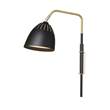 Orsjo Lean Wall Light Direct Connection in Black Rough Brass