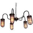 Mullan Lighting Dune Chandelier Light Fitting in Antique Brass in Frosted Glass