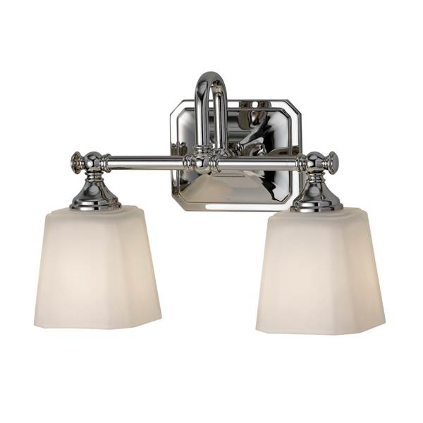 Elstead Concord Double Above Mirror Light Polished Chrome with Cut Corner Detail