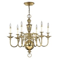 6-Light Chandelier Solid Brass