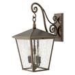Elstead Trellis Clear Glass Wall Lantern with Large Scroll Arm Detail in Large