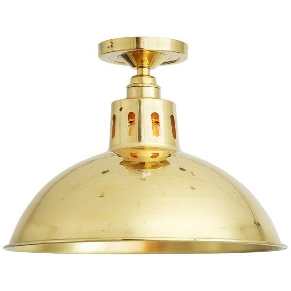 Mullan Lighting Paris Industrial Brass Ceiling Light - Polished Brass
