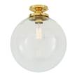 Mullan Lighting Riad 30cm Clear Glass Ceiling Light in Polished Brass