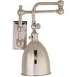 Visual Comfort Pimlico Double Swing Arm Wall Light with Metal Shade in Polished Nickel