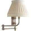 Visual Comfort Pimlico Swing Arm Wall Light with Linen Collar Shade in Polished Nickel